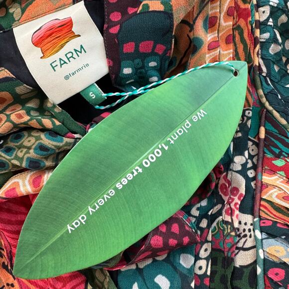 Farm Rio Fauna Mix Multicolor V Neckline Maxi Dress - Picture 12 of 12